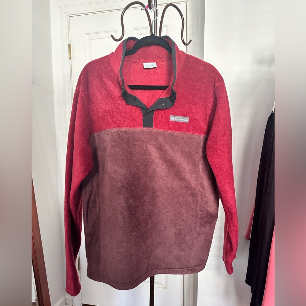 COLUMBIA MEN SNAP SWEATER FLEECE MEDIUM - Picture 2 of 6
